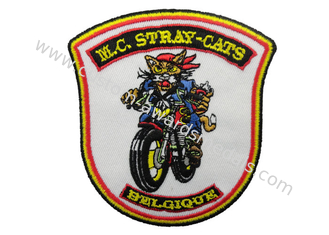 M.C. Stray Cats Embroidery Patch, Custom Embroidered Patches With Iron Glue On Back Side