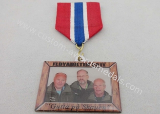 Offset Printing Brass / Zinc Alloy / Pewter Custom 2D or 3D Awards Medals Without Plating