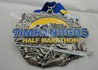 Zinc Alloy Die Casting Iron or Brass or Copper Timpanogos Half Marathon Medal with Glitter