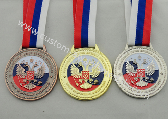 Die Casting 3D Boxing Ribbon Medals with High 3d And High Polishing for Company Promotional Gift