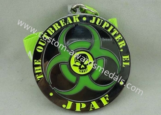 Personalised Zinc Alloy Transparent Enamel Medal With Black Nickel Plating