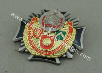 Gold 3D Souvenir Badges Soft Enamel Custom Award Medals 2.0 Inch