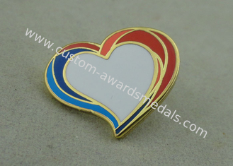 Personalised Heart Shape Badge Zinc Alloy Hard Enamel Pin With Enamel