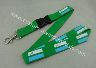 Blue Sporting Meeting Promotional Lanyards Single Side Polyester