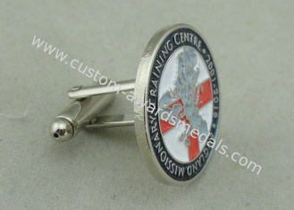 Round Promotional Personalized Tie Bar And Cufflink For Celebration