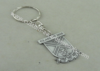 Die Struck Silver Promotional Keychain Laser Engraved Personalised Key Rings