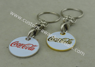 Silver Customized Trolley Coin Keyring Brass Trolley Tokens For Shopping Car