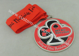 Festival Custom Running Medals Silver Plating Award Ribbons Medals