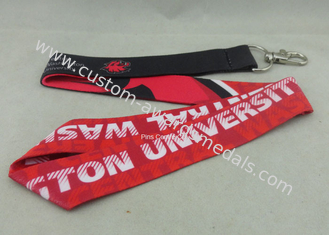 Celebration Promotional Lanyards Printing Stain Material Neck Ribbon With Twist Hook