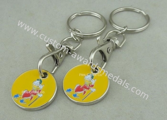 Die Casting Imitation Hard Enamel Token Trolley Coin Keyring 23*2mm