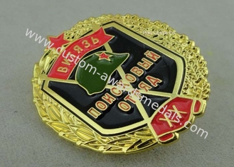 Soft Enamel Military Souvenir Badges With Zinc Alloy , Die Struck Army Awards Badges