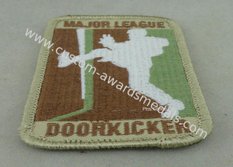 Back Twill / Threads Polyester Custom Embroidery Patches For Club / Uniform