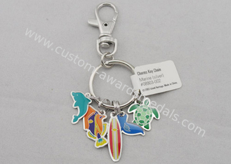 Small Marine Animals Promotional Keychain , 28mm Colorful Offset Printing For Girl