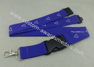 Factory Customized Sublimation Printing Promotional Lanyards , Polyester Material With Breakaway Buckle