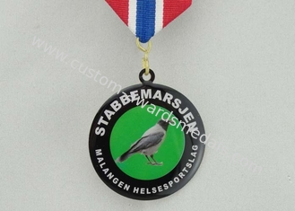 Round Reward Custom Medal Awards With Ribbon , Brass Offset Printing