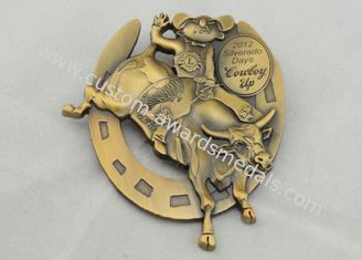 4.0mm High Relief 3D Die Cast Medals By Antique Gold Plating For Gift