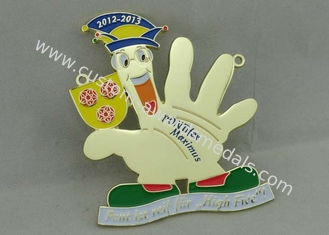 90 mm Pontifex Zinc Alloy Carnival Medal By Soft Enamel , Gold Plating