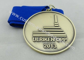 Ulriken OPP 2013 Blue Ribbon Medals Die Cast , Antique Brass Plated Medal