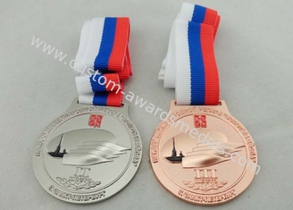 3 Colors Ribbon Medals Pewter Nickel Plated With Soft Enamel