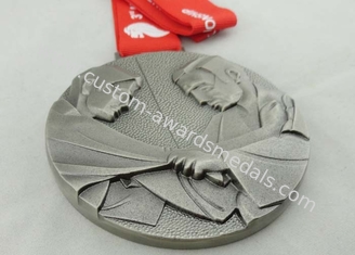 Silver Plated Ribbon Medals Die Casting Without Enamel For Award