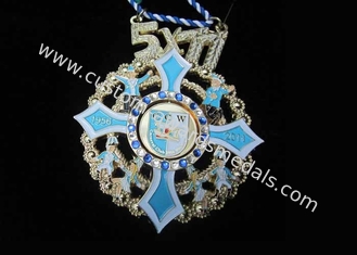 Zinc Alloy, Pewter 2D or 3D Gesellschaft Carnival Medal with Gold Plating, Color Clown Logo