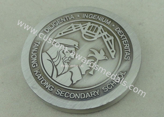 Custom Personalized Coins With Double Tones Plating , Souvenir Velvet Box Coin