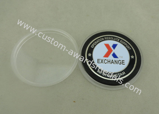 ECO Friendly Challenge Coin , Die Struck Military Metal Coin With Plastic Case