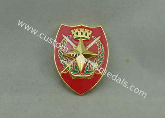 Printing Military Metal Souvenir Badges With Adhesive Sticker , Brass Car Emblem