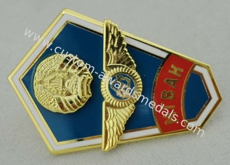 Copper / Pewter Souvenir Badges Army With Gold Printed