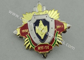 3D Army Souvenir Badges Soft Enamel , Gold And Nickel Plating