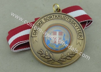 Zinc Alloy Material Soft Enamel Ribbon Medals Antique Brass Plating