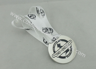 Half Marathon Ribbon Medals Gold Plating For Bowling Game