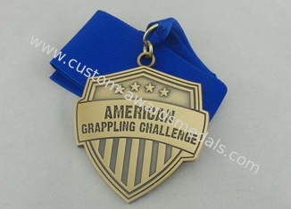 Pink Road Race Ribbon Medals 70mm Gold Plating With Soft Enamel