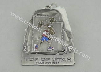 Arcada Lake Triathlon Ribbon Medals , Half Marathon Medal With Short Ribbon