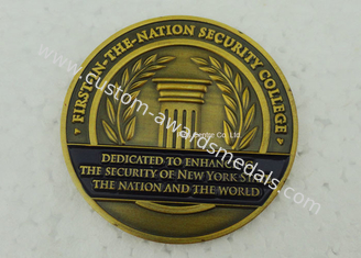 Antique Gold University Personalized Coins , Brass Stamped Soft Enamel Military Challenge Coin