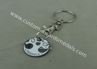 Hard Enamel Promotional Iron Stamped Trolley Token Keyring Customized