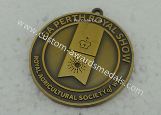 Antique Gold Zinc Alloy Die Cast Medals 1.2mm to 5.0mm Thickness