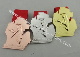 Zinc Alloy Karate Die Cast Medals 3D With Printing Logo For Sport Meeting