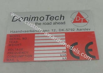 Aluminum Souvenir Badges For Machine With Epoxy , Laser Engravable And Adhesive Tape