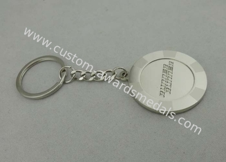 Engraved Key Chain with Brass Stamped and Silver Plating for Promotional Gift