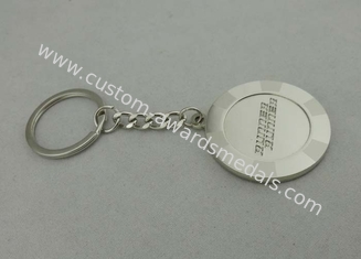 Engraved Key Chain with Brass Stamped and Silver Plating for Promotional Gift