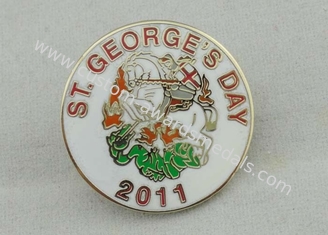 Gold Zinc Alloy Imitation Hard Enamel Pin for St. George Day With Butterfly