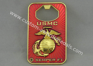 Metal Soft Enamelpersonalized Coins Usmc With Bottle Opener And Gold Plating