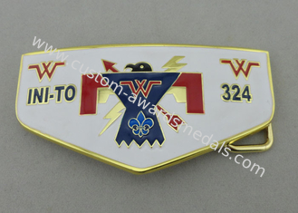 Gold Plating Customized Belt Buckle With Wiped Imitation Hard Enamel