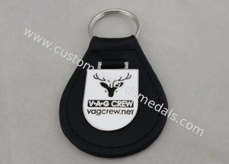 VAG Crew Leather Key Chain / Personalized Leather Keychains with Emblem