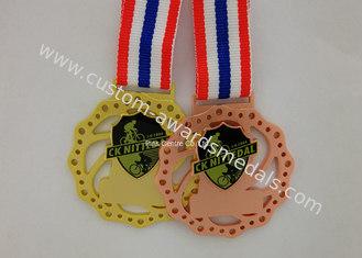 Die Cast 3D Sports Medals , Zinc Alloy Martial Arts Medals With Antique Plating