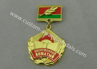 Brass Die Stamped Custom Medal Awards with Imitation Hard Enamel