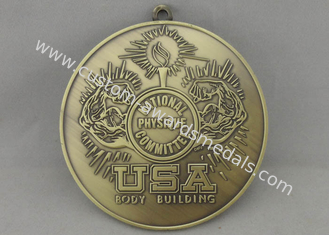 USA Body Building Die Cast Medals with Ribbon / Cord  / Metal Chain