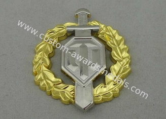 Die Casting Custom Made Badges Gold Nickel Plating 2 Piece Combined