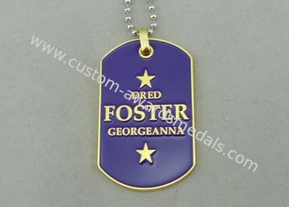 Die Casting Personalised Dog Tags , Zinc Alloy Material , Gold Plating